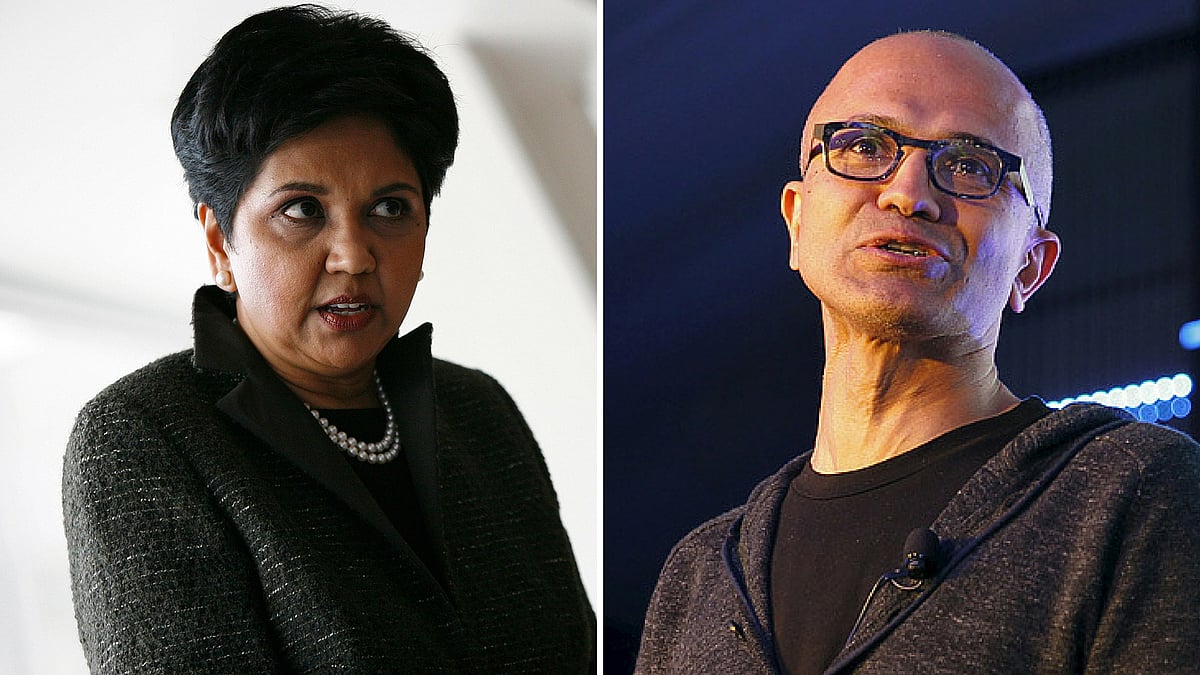 Indra Nooyi (left) and  Satya Nadella (right). (Photo: Reuters)