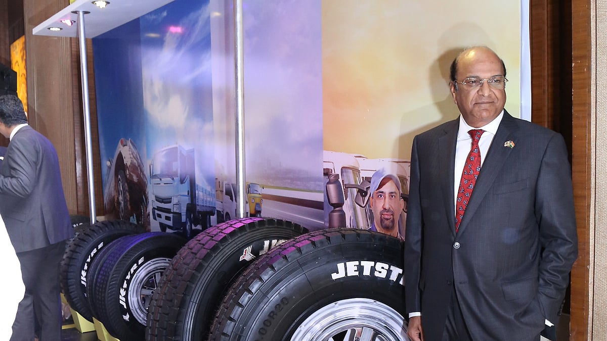Raghupati Singhania, Chairman &amp; MD of JK Tyre during the announcement of CIL’s acquisition. (Photo Courtesy: JK Tyres)