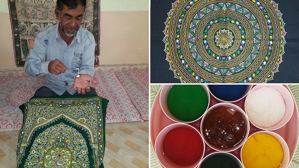 Rogan paintings made by Khatri have made their way to the homes of film actors and world leaders. (Photo Courtesy: <a href="http://traditionalroganart.com/">traditionalroganart.com/</a>Abdulgafoor Khatri)