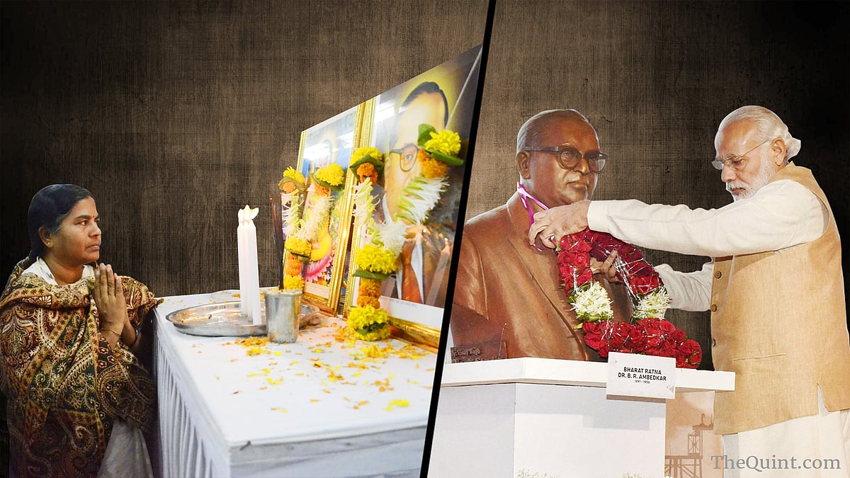 Symbolism of Vemula family embracing Buddhism doesn’t bode well for the BJP which has been trying hard to woo Dalits. (Photo: Agencies/Altered by <b>The Quint</b>)