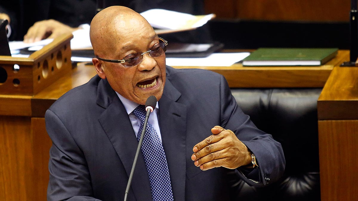 South African president Jacob Zuma, in parliament in Cape Town, South Africa. (Photo: AP)