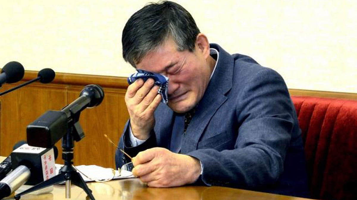 Undated photo of Kim Dong Chul attending a news conference in Pyongyang North Korea, released by North Korea’s Korean Central News Agency. (Photo: Reuters/KCNA )