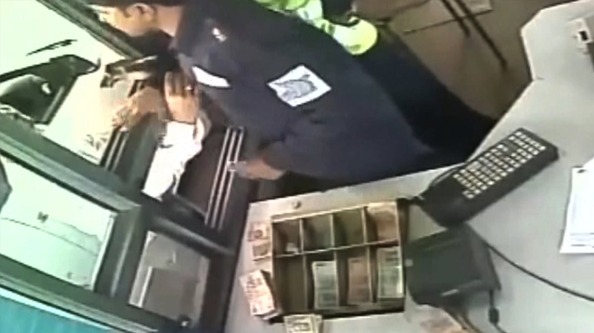 Shocking CCTV footage has emerged of staff being attacked at a Gurugram toll plaza. (Photo: ANI screengrab)