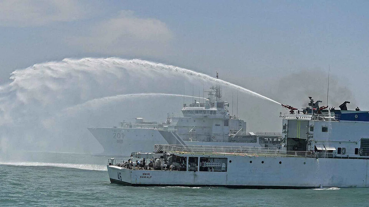 Indian Coast Guard carries out maritime search and rescue exercise in Mumbai. (Photo: PTI)