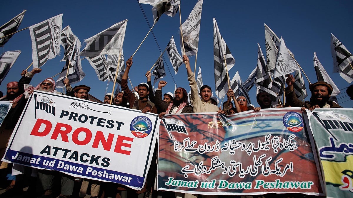 Jamat ud Dawa, a banned organisation, holds protests against US drone strikes in Pakistan. (Photo: Reuters)