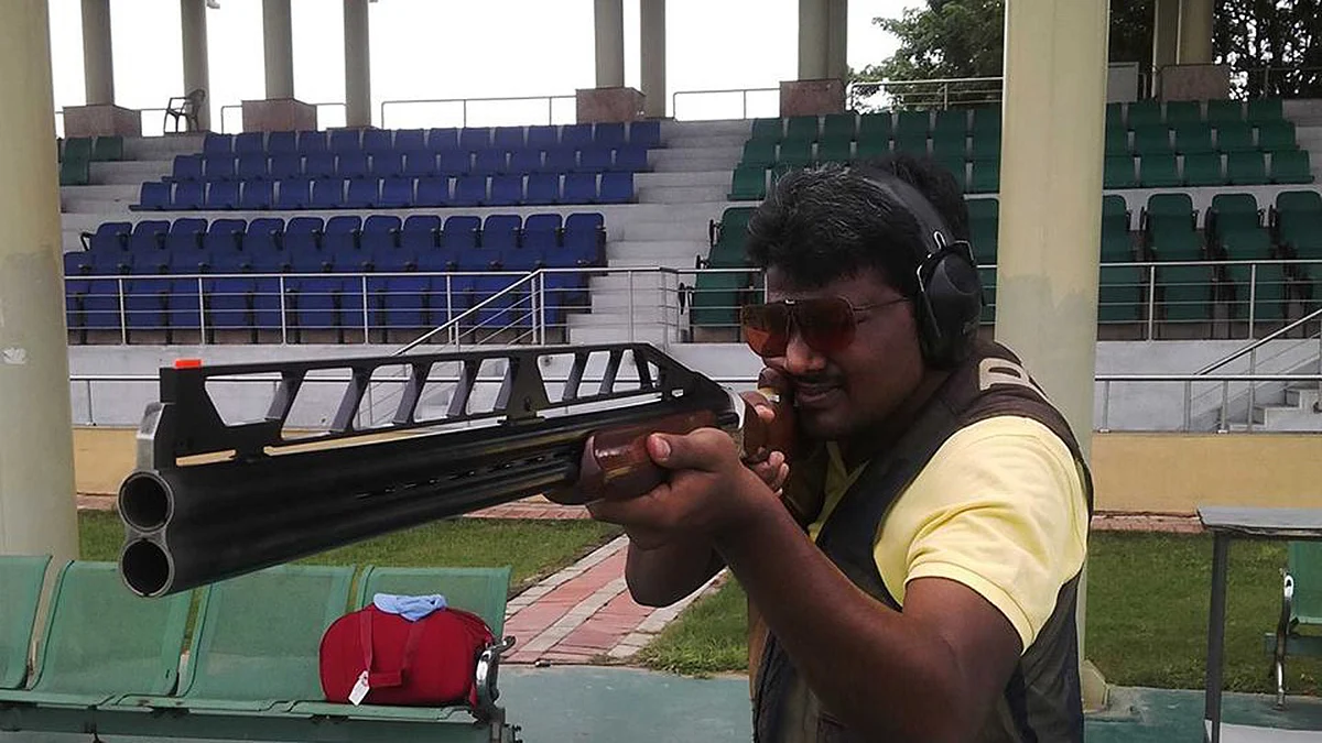 Rocky at a shooting range. (Photo Courtesy: Facebook)