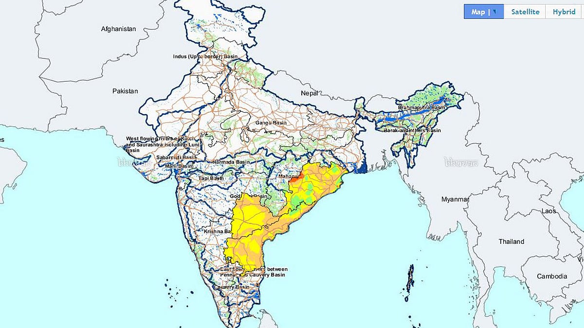 ISRO’s interactive ‘heat-wave visualization’ map on its Indian Geo-Platform Bhuvan. (Photo Courtesy:<a href="http://bhuvan-noeda.nrsc.gov.in/governance/heatwave"> ISRO Geo-platform</a>)