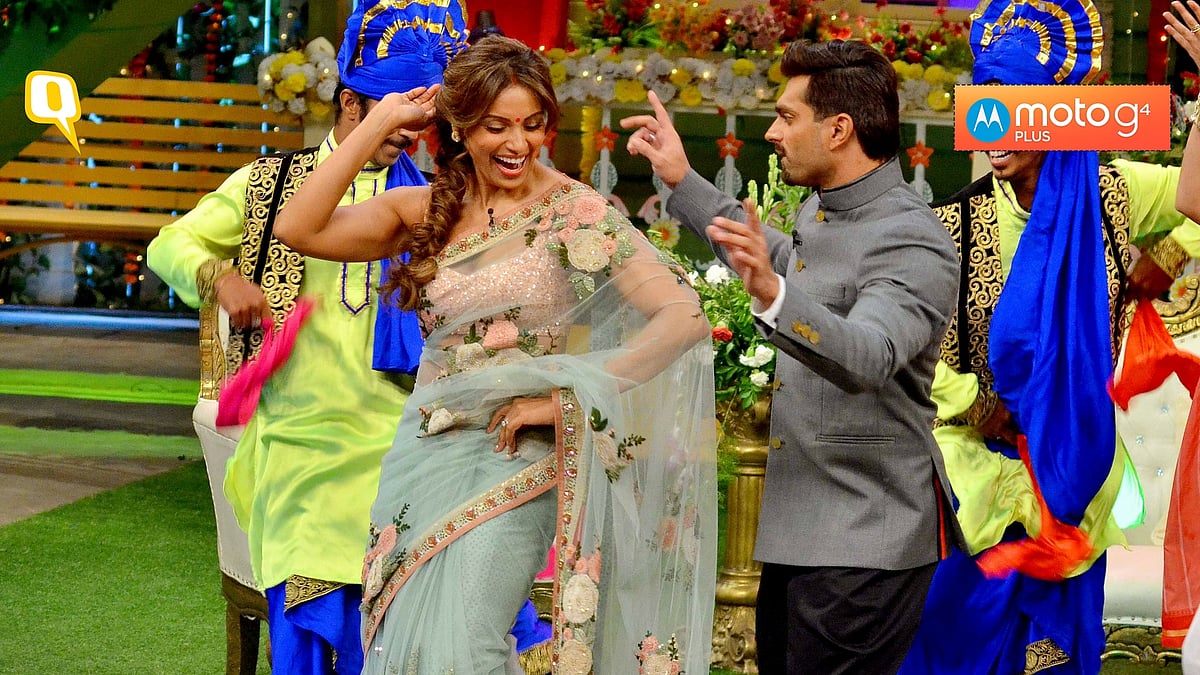 Karan Singh Grover and Bipasha Basu on <i>The Kapil Sharma Show</i> (Photo: Yogen Shah)