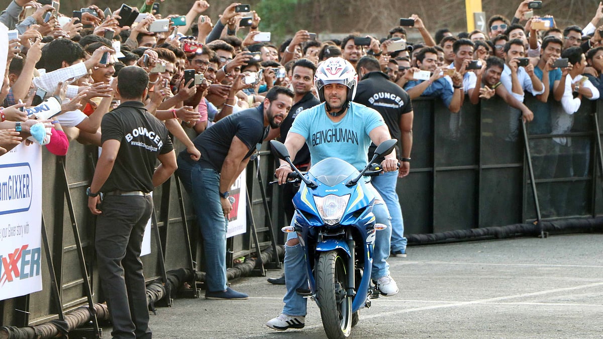 Salman Khan on a bike. (Photo: Yogen Shah)
