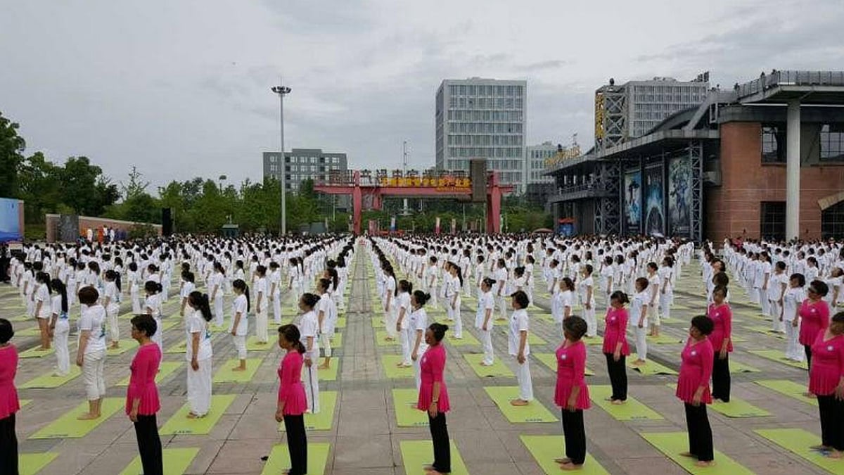 Celebrations held at Wuxi Hollywood Studios in China. (Photo: Twitter <a href="https://twitter.com/ANI_news">@ANI_news</a>)