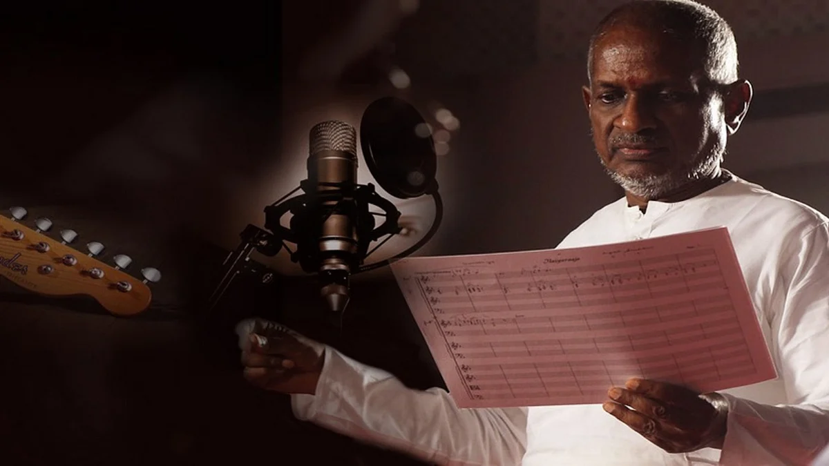 Ilaiyaraja at work. (Photo Courtesy: <a href="https://www.facebook.com/Ilaiyaraaja/photos/a.920507394660475.1073741827.918608478183700/949163171794897/?type=3&amp;theater">Ilayaraja’s Facebook page</a>)