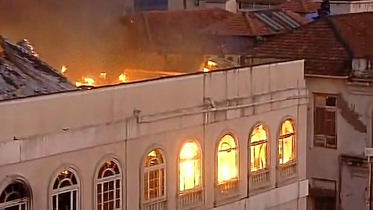 Eight fire engines and four ambulances were on the scene of the fire. (Photo Courtesy: Twitter/ANI_news)