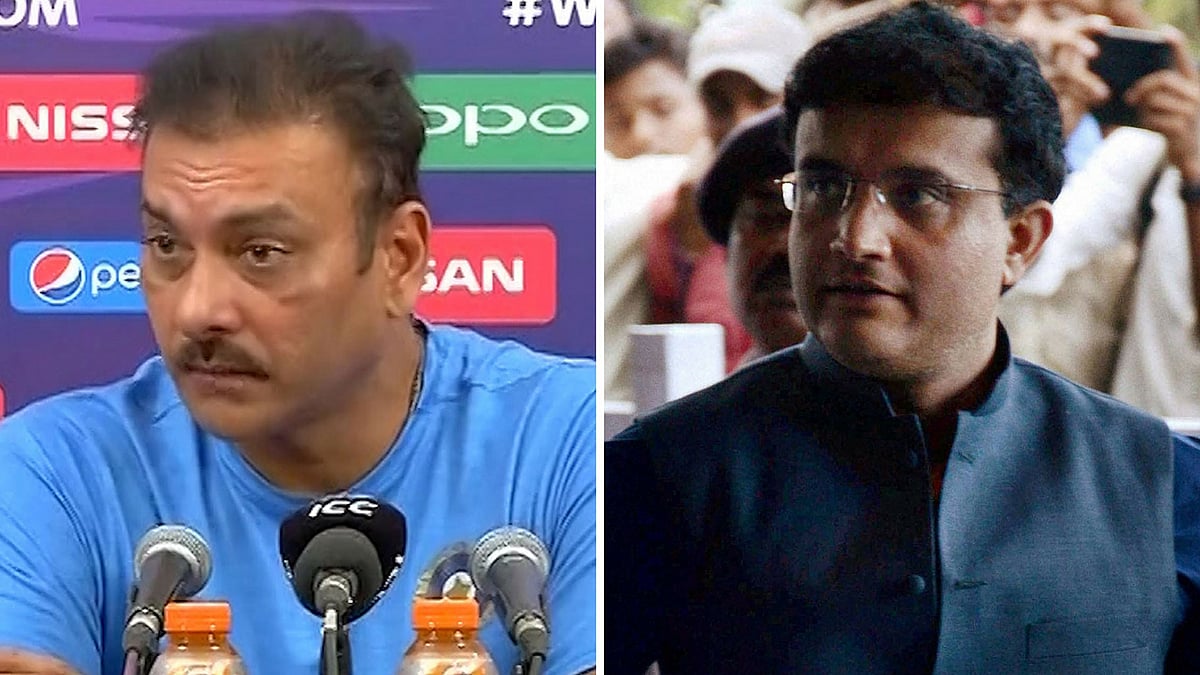 Ravi Shastri (L) and Sourav Ganguly (R). (Photo: ANI/PTI)