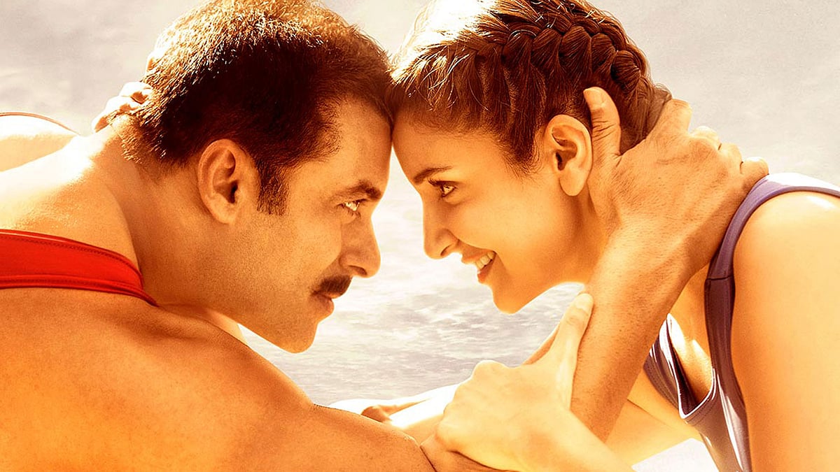 Salman Khan and Anushka Sharma on the poster of <i>Sultan.</i>