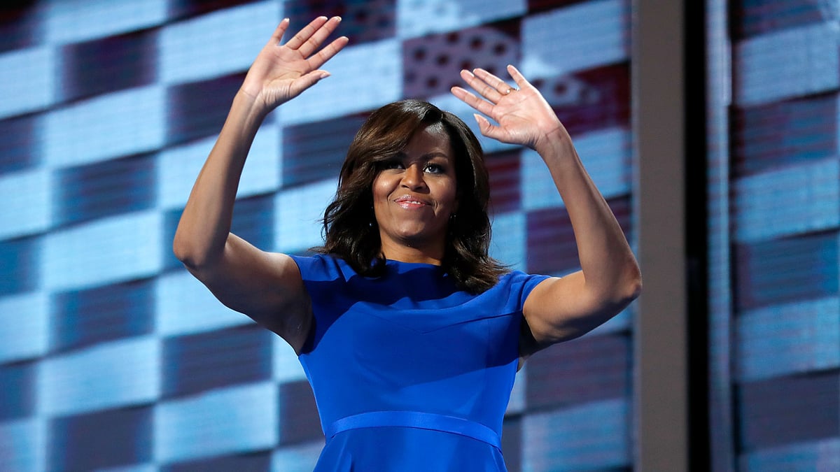 

First Lady Michelle Obama waves after speaking to delegates during the first day of the Democratic National Convention in Philadelphia. (Photo: AP)