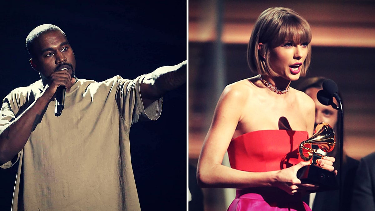 Kanye West and Taylor Swift in the news for Kanye’s <i>Famous </i>line about the singer. (Photo: AP)