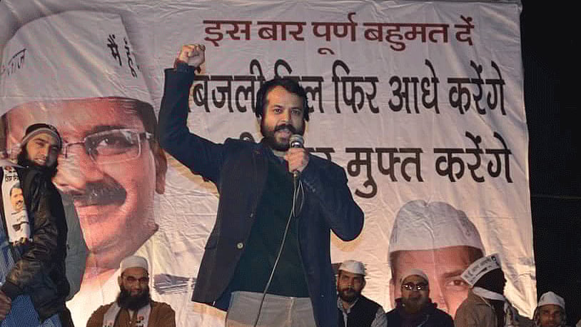 Ashish Khetan at an AAP rally in New Delhi. (Photo: Twitter/<a href="https://twitter.com/AashishKhetan/media">Ashish Khetan</a>)