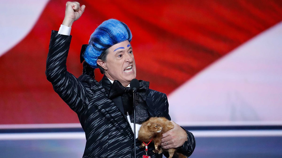 Comedian Stephen Colbert stole the show at the opening day of the Republican Convention. (Photo: AP)