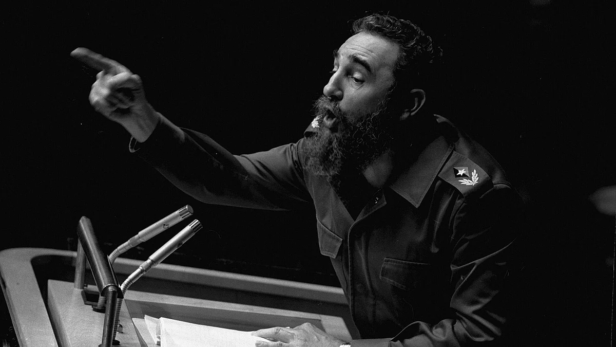 Cuban President, Fidel Castro, during speaks before the United Nations General Assembly, in New York on 12 October 1979.