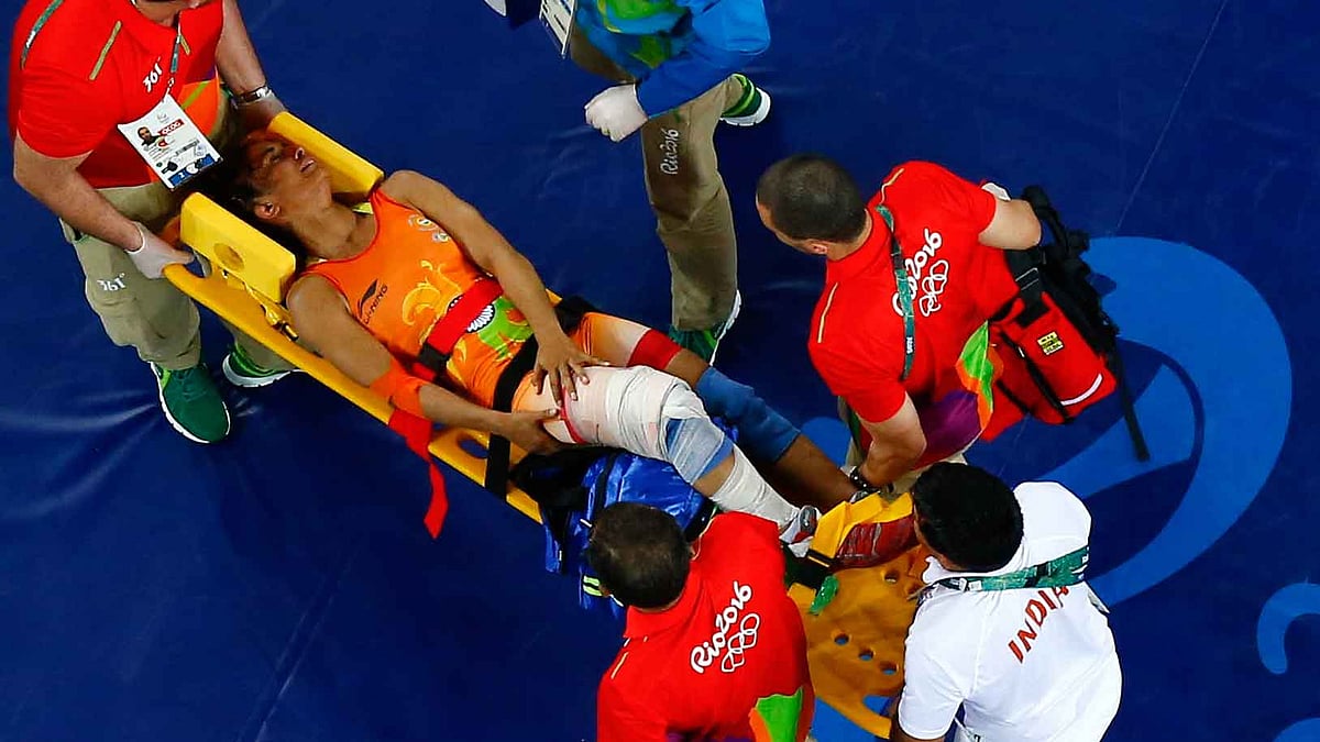 Vinesh Phogat conceded her quarterfinal match in the Rio Olympics after injuring her knee. (Photo: Reuters)