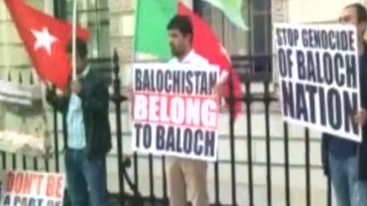 Baloch and Sindhi leaders protested jointly against the ongoing China-Pakistan Economic Corridor (CPEC) (Photo: ANI screengrab)