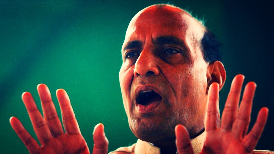Union Home Minister Rajnath Singh’s statement condemning the glorification of terrorists echoes much of what he said during his speech at the SAARC conference in Islamabad earlier this month. (Photo: Reuters)