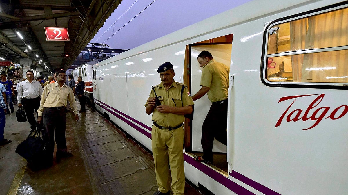 Spanish train Talgo at New Delhi train station ahead of its trial run to Mumbai on Monday. (Photo: PTI)