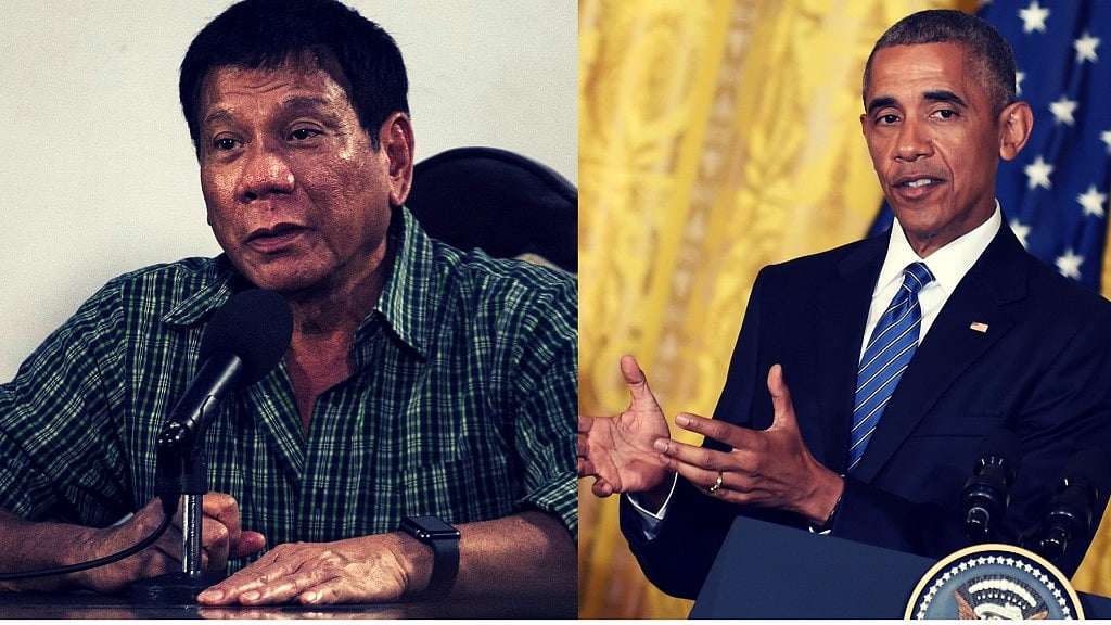 Rodrigo Dutrete (left) and Barack Obama (right). (Photo: IANS/<b>The Quint</b>)