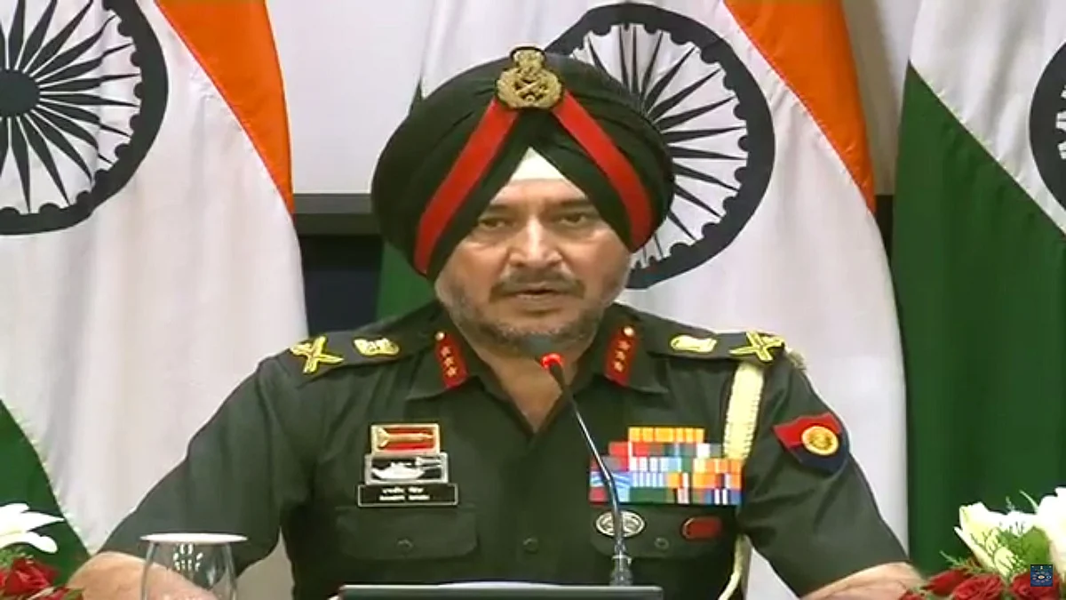 DGMO Lt Gen Ranbir Singh during a joint press briefing of Defence Ministry and External Affairs Ministry on Thursday, 29 September 2016. (Photo Courtesy: YouTube/MEA)