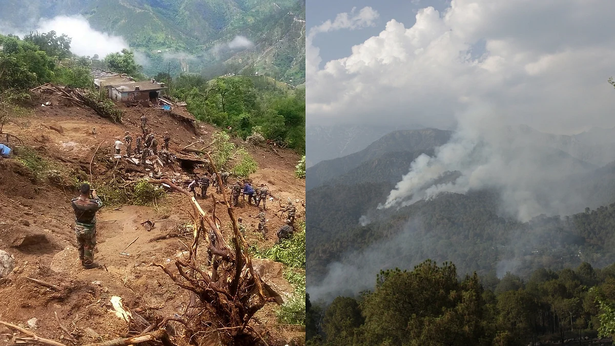 

Himachal Pradesh (L)and Uttarakhand (R) are very susceptible to seismicity. (Photo: IANS/Altered by <b>The Quint</b>)