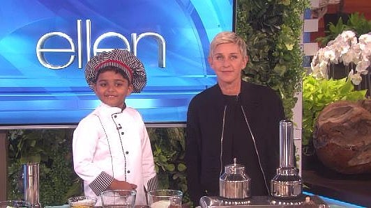 Ellen Degeneres flies this 6-year-old Indian chef all way to US. (Screengrab from YouTube)