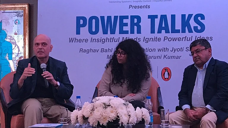 Raghav Bahl and Jyoti Sagar at the event. (Photo: screengrab from the video)