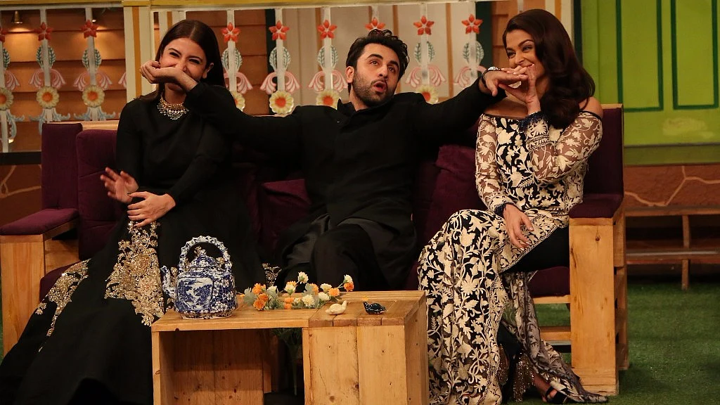 Anushka Sharma, Ranbir Kapoor and Aishwarya Rai Bachchan on the sets of The Kapil Sharma Show. (Photo Courtesy: Sony)