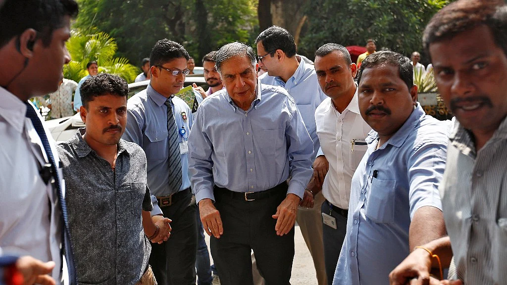 

Tata Sons interim Chairman Ratan Tata  arrives in his office after attending a meeting at the company’s head office in Mumbai. (Photo: Reuters)