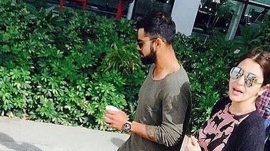 Virat Kohli picks up Anushka Sharma from  Chandigarh airport. (Photo courtesy: <a href="https://www.instagram.com/p/BNL94eqhYhy/?taken-by=allaboutvirat&amp;hl=en">Instagram/@allaboutvirat</a>)