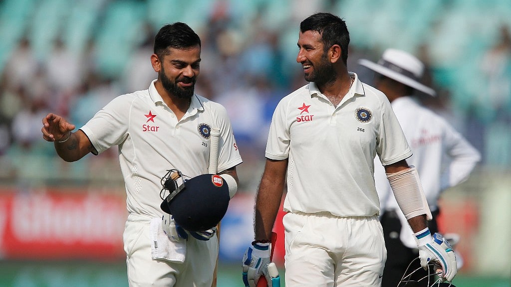 Kohli and Pujara scored 226-run partnership. (Photo: AP)