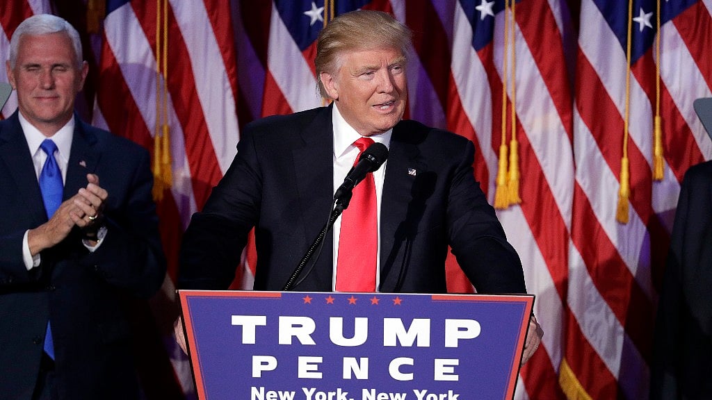 Donald Trump addressing supporters in New York. (Photo: AP)