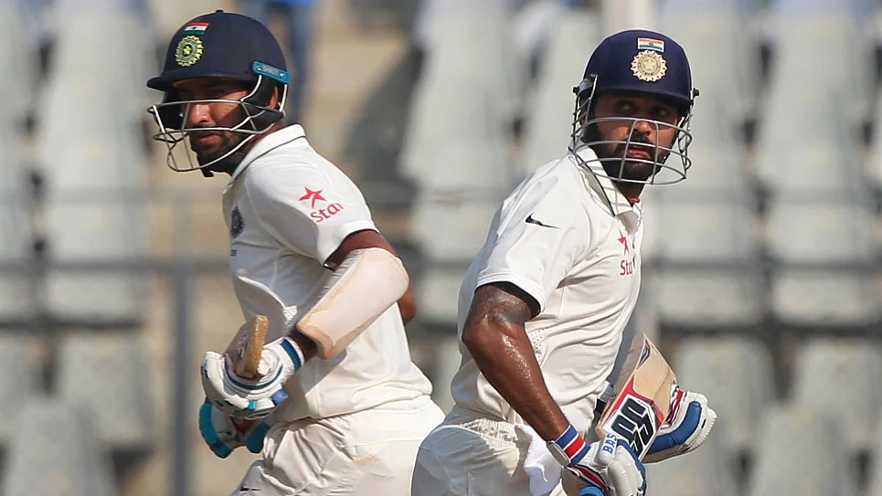Cheteshwar Pujara (L) and Murali Vijay (R). (Photo: BCCI)&nbsp;