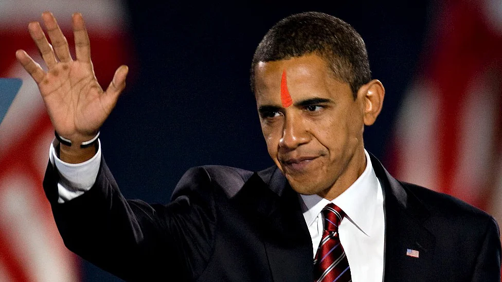 Obama’s <i>desi </i>avatar. (Photo: Reuters, altered by The Quint)