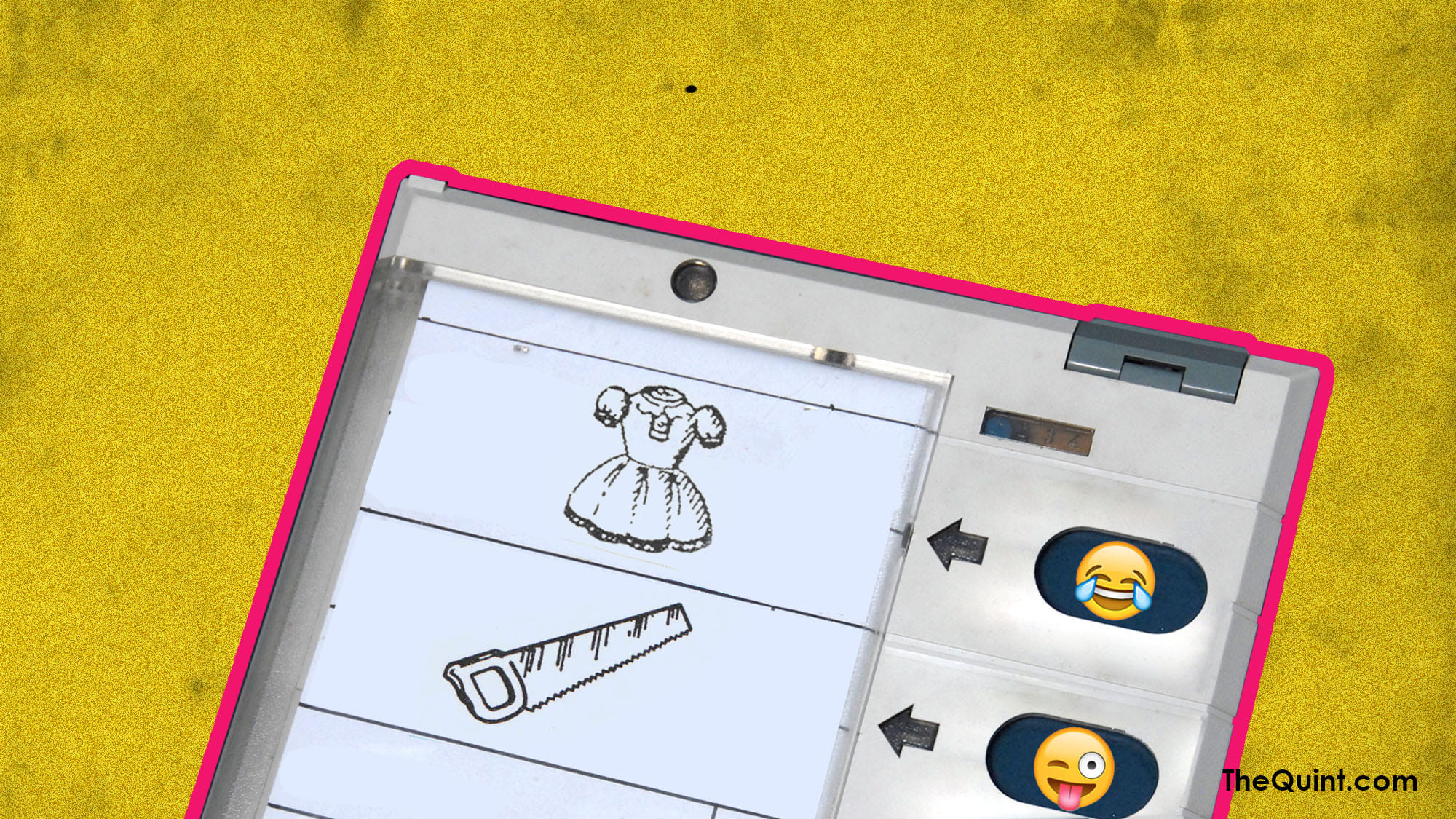 There’s a frock, an axe, and a lot more in the Election Commission-approved symbols for the Indian election. (Design: Aaqib Raza Khan/<b>TheQuint</b>)