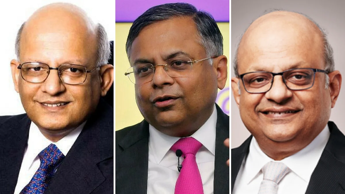Ganapathy Subramaniam, N Chandrasekaran and N Srinivasan. (Photo: Altered by <b>The Quint</b>)