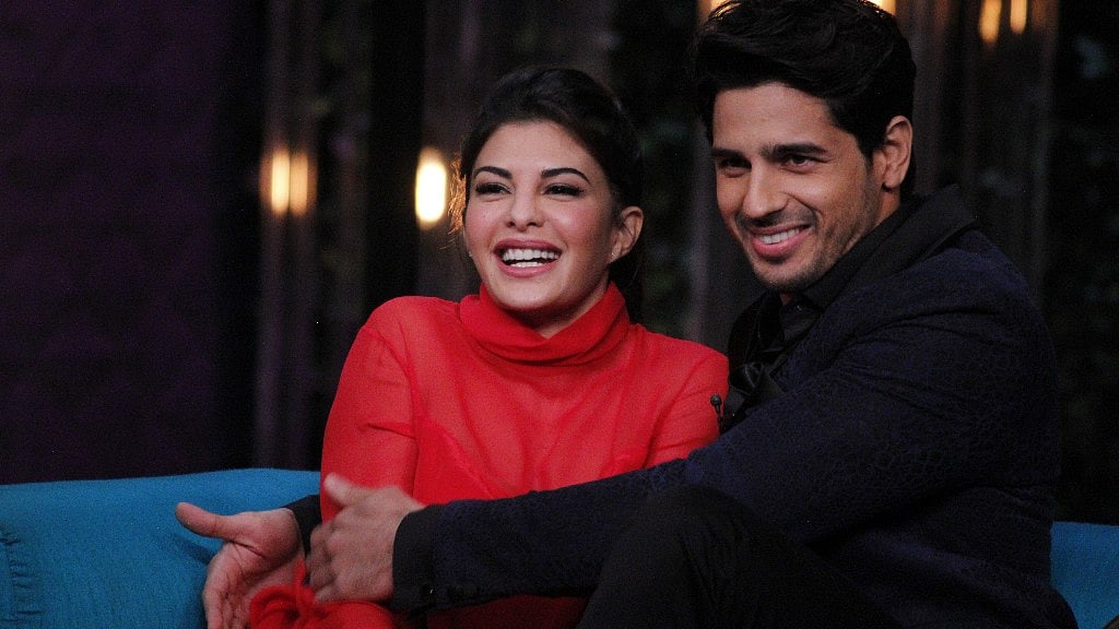 Jacqueline Fernandez and Sidharth Malhotra on <i>Koffee with Karan</i>. (Photo courtesy: Star World)