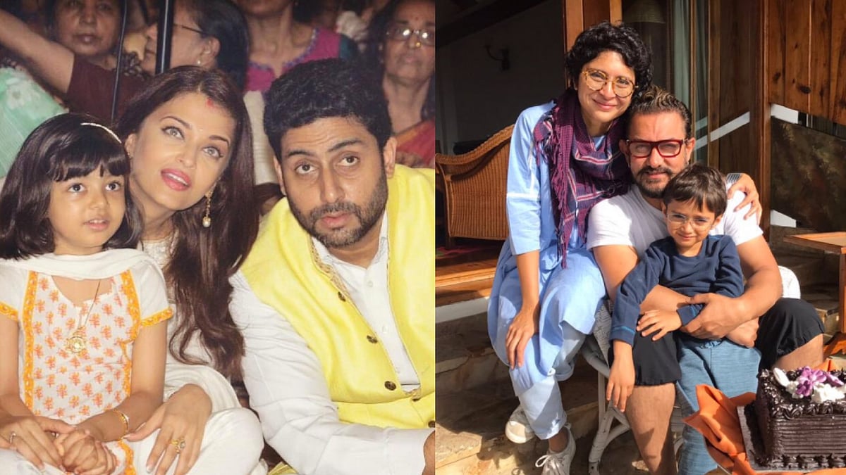 Abhishek, Aishwarya, Aaradhya and Aamir, Kiran, Azad. (Photo courtesy: Instagram/@abhishekbachchan, Twitter/@aamir_khan)