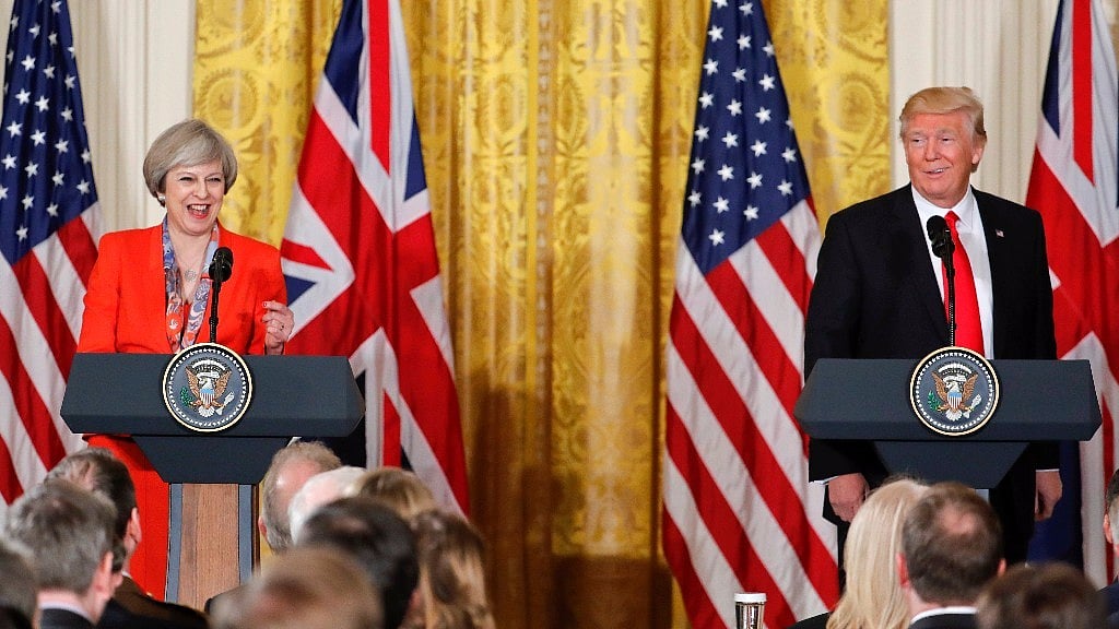 British Prime Minister Theresa May  and US President Donald Trump. (Photo Courtesy: AP)