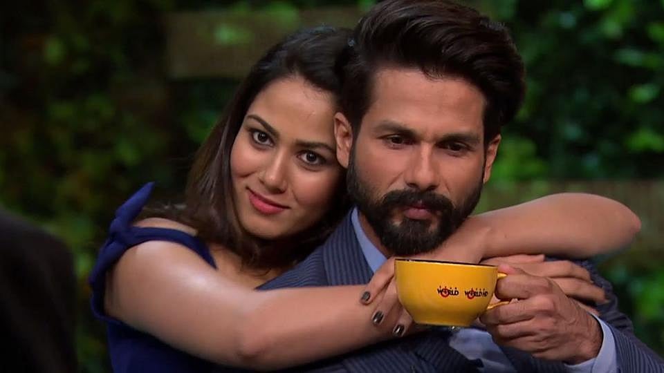 Mira Rajput and Shahid Kapoor on <i>Koffee With Karan</i>. (Photo courtesy: Hotstar)