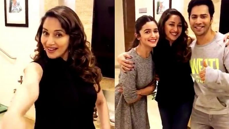 Madhuri with Varun and Alia. (Photo Courtesy: Instagram)
