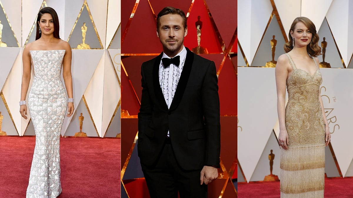 Priyanka Chopra, Ryan Gosling, Emma Stone at the 89th Academy Awards. (Photo: Reuters)