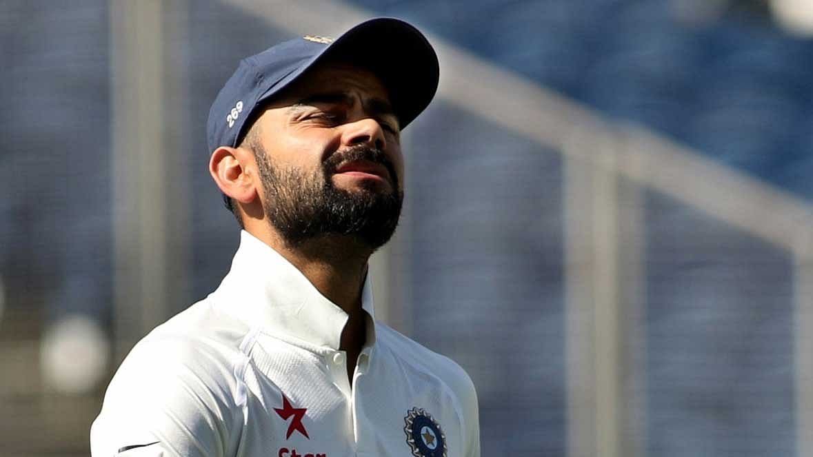 Virat Kohli during the Pune Test. (Photo: IANS)