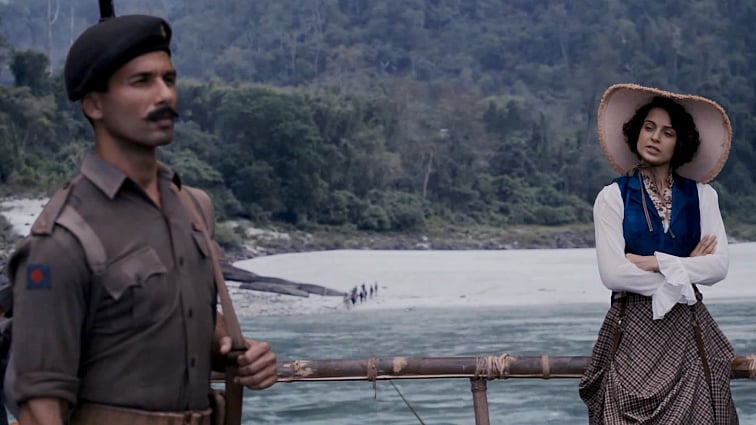 Shahid Kapoor and Kangana Ranaut in a scene from Rangoon. (Photo courtesy: YouTube/<a href="https://www.youtube.com/channel/UCs56ffejFhWlCvlvRIdpb9Q">Viacom18 Motion Pictures</a>)