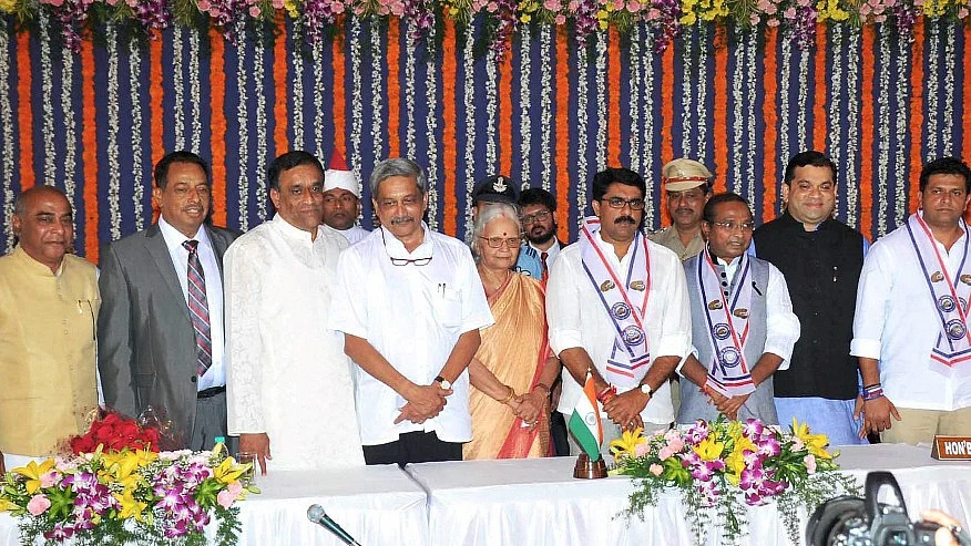 Goa CM Manohar Parrikar during his oath taking ceremony (Photo: PTI)